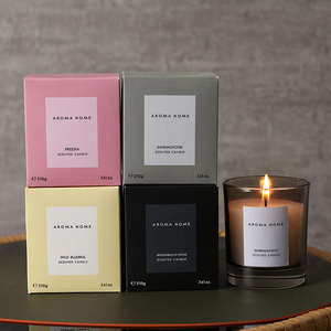 KLS Vente en gros Fabricant Prix bon marché Grand pot en verre avec logo personnalisé Bougies parfumées décoratives de luxe en cire de soja - Product Image 2