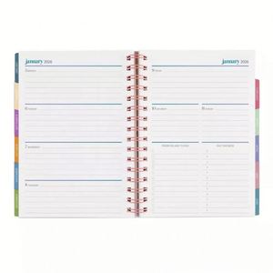 Agenda quotidien personnalisé écologique avec reliure spirale, impression numérique A5, 80 feuilles, logo en feuille d'or - Product Image 4