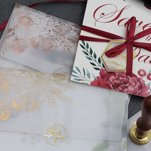 Papier vélin personnalisé, papier ciré translucide, enveloppe pour emballage de cadeau de mariage - Product Image 4