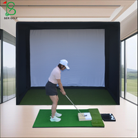 Tente de simulation de golf facile à installer avec écran d'impact HD pour la pratique de la frappe au golf en intérieur et en extérieur