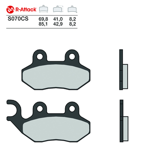 R-Attack S070CS ผ้าเบรกมอเตอร์ไซค์ คาร์บอนเซรามิก หน้า-หลัง รุ่น R90 ได้รับการรับรอง - Product Image 1