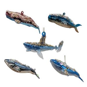 เครื่องประดับแก้วคริสต์มาสชุดเครื่องประดับใต้น้ำขนาดใหญ่ฉลามฉลามวาฬสนั่นแก้วจี้ห้อยตกแต่งต้นคริสต์มาส - Product Image 1