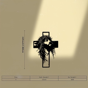 Cruz de Jesús, Arte Decorativo de Metal para Pared, Escultura Colgante, Decoración para el Hogar y la Oficina, Regalo de Pascua - Product Image 5