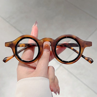 Lunettes Rétro Anti-Lumière Bleue à Monture Ronde pour Hommes et Femmes, Style Vintage Écaille de Tortue, Monture Optique Tendance