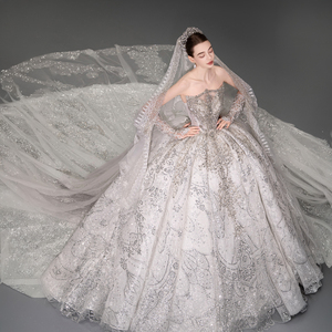 Gt011 Luxurious Wedding Dress Classic Sparkly Crystals Ball Gown Vestidos De Novia Jancember - Product Image 1
