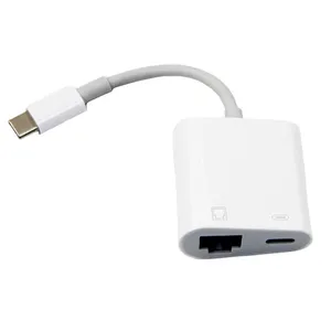 Mobiele Telefoon Bedrade Adapter Ethernet Converter Netwerkkaart Pd Opladen Type-C Naar Rj45 Poort Voor Xiaomi Huawei