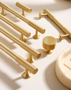 Hochwertige Französische Minimalistische Massivmessing-Schrankknöpfe Schubladengriffe Möbelgriffe Gebürstete Messing-Schranktürgriffe - Product Image 3