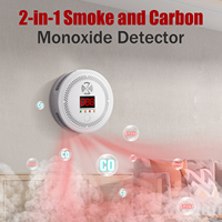 Détecteur de fumée et de monoxyde de carbone portable 2-en-1 avec alarme de 85 dB et construction en plastique ABS