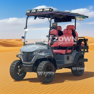 Carrito de Golf Todoterreno con Parabrisas Delantero Completo, Asientos Rojos Confortables, para Transporte de Corta Distancia en Desiertos y Safari - Product Image 4