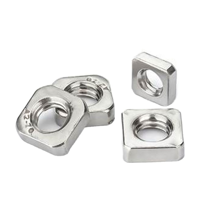 Factory Price M1.6 M2 M4 M5 M6 M8 Stainless Steel SS201 304 316 316L Plain Polished Square Nut Square Thin Nut DIN557 DIN562