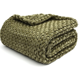 Couverture lestée en velours tricotée à la main, <span class=keywords><strong>plaid</strong></span> lesté en tricot épais fait main pour le sommeil, le soulagement du stress ou la décoration intérieure, pour la détente et le repos - Product Image 4