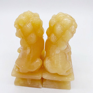 Fengshui pedra de cura natural do cão, amarelo <span class=keywords><strong>jade</strong></span> foo para decoração de casa, atacado, 2022 - Product Image 6