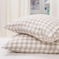 Taie d'oreiller carrée unie en lin lavé, 2 pièces, pour canapé, salon, tête de lit, coussin lombaire