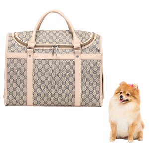Tas jinjing pembawa anjing kucing kulit desainer mewah tas jinjing hewan peliharaan perjalanan antilembap - Product Image 1