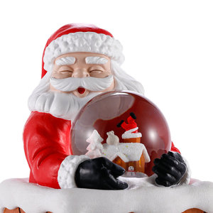 ลูกโลกหิมะดนตรีธีมคริสต์มาสแบบดั้งเดิม ทำจากเรซิ่น งานแฮนด์เมด วาดด้วยมือ น่ารัก สนุกสนาน แฟนตาซี คาร์นิวัล ซานตาคลอสถือของขวัญให้ครอบครัวอบอุ่น - Product Image 3