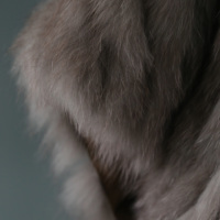 Manteau d'hiver 2026 en fourrure de renard sculptée à col court pour femme, luxueux et moelleux, marron, du Brésil