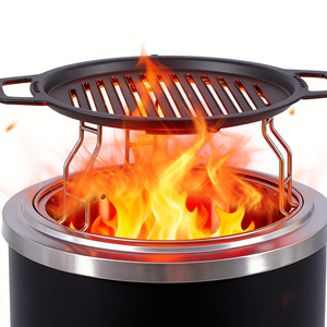 El mejor brasero de leña para exteriores sin humo es portátil y fácil de limpiar con una parrilla de barbacoa desmontable - Product Image 1