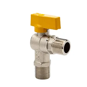DN15 Full Copper Double Outer Wire Outer Thread Right Angle Gas Valve Butterfly Handle Gas Ball Valve Switch