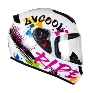 Casco de motocicleta ABS Graffiti Cascos para niñas Casco Rosa Accesorios de motocicleta Protector de cabeza