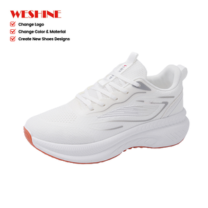 รองเท้าผ้าใบสีขาวแบบผูกเชือก ระบายอากาศได้ดี น้ำหนักเบา รองรับแรงกระแทก เหมาะสำหรับวิ่งและใส่ลำลอง สำหรับผู้ชายและผู้หญิง สวมใส่ได้ทุกวัน - Product Image 1