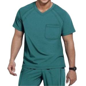 ชุดยูนิฟอร์มร้านเสริมสวยแบบสองชิ้นสำหรับผู้หญิงและผู้ชาย คอวี ผ้าโพลีเอสเตอร์/คอตตอน สำหรับชุดพยาบาลและชุดทำงาน - Product Image 1