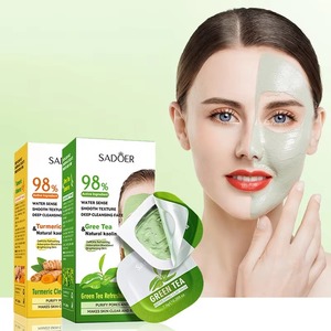 Mascarilla Facial de Arcilla Orgánica Personalizada con Tu Propio Logotipo, Té <span class=keywords><strong>Verde</strong></span>, Jengibre y Centella Asiática, Fácil de Llevar y Limpiar - Product Image 1