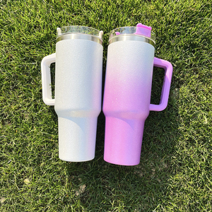 Gobelet USA isolé sous vide argent <span class=keywords><strong>pailleté</strong></span> 40oz avec poignée pour impression par sublimation double paroi Sparkle irisé - Product Image 4