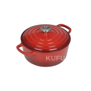 Ensemble de 7 ustensiles de cuisson en fonte émaillée OEM d'usine : Cocotte, faitout, poêle, casserole, grill, wok et plat à rôtir - Product Image 6