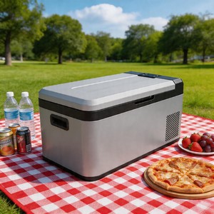 <b>Portable</b> Car Refrigerator 21L 22QT Dual Zone Cooling App Control 12V 24V Vehicle 100V 240V Home Dual-Zone Design Keeps Food and - Product Image 5