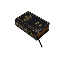 Bible reliée en cuir écologique de haute qualité, personnalisée et imprimée en offset, avec estampage à chaud doré