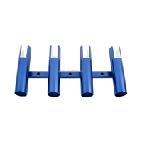 Accessoires de pêche de haute qualité pour bateaux, porte-canne à pêche en alliage d'aluminium bleu anodisé à 4 points d'attache