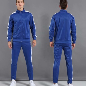 Tuta Sportiva di Alta Qualità con Giacca e Pantaloni Nero e Bianco, Logo Personalizzabile, Uniformi da <span class=keywords><strong>Calcio</strong></span> per Uomini e Bambini - Product Image 3