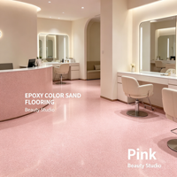 Peinture liquide autolissante de haute qualité à base de résine époxy et de sable coloré pour sols en béton, application au truelle