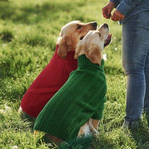 Suéteres Personalizados de Color Sólido para Mascotas, Perros Pequeños, Niñas y Niños, Suéter Navideño de Cuello Alto, Suéter Tejido, Ropa para Mascotas - Product Image 6