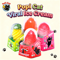 Es Krim Rasa Buah Halal Bersertifikat PoPI CAT Strawberry/Pineapple/Orange/Lychee Bentuk 3D 75g Kemasan GuangHui 18