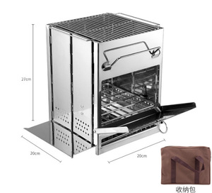 Nuovo arrivo pieghevole in acciaio inox quadrato stufa a <span class=keywords><strong>legna</strong></span> Picnic fuoco forno campeggio esterno barbecue cottura Grill <span class=keywords><strong>stufe</strong></span> a carbone - Product Image 6