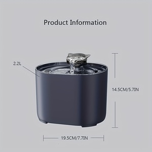 Fontaine à eau <span class=keywords><strong>pour</strong></span> chat ultra silencieuse 2,2 L, distributeur automatique d'eau <span class=keywords><strong>pour</strong></span> animaux de compagnie avec filtre, abreuvoir <span class=keywords><strong>pour</strong></span> chien en plastique noir, alimenté par USB - Product Image 3