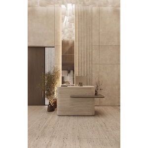 Newstar tùy chỉnh travertine thủ quỹ quầy sang trọng đá tự nhiên tiếp nhận bàn cho bán lẻ thương mại không gian - Product Image 5