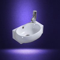 Bassin en céramique mural de petite taille pour espaces étroits pour mini balcon appartement toilettes robinets de lavabo simples pour évier domestique