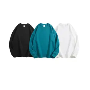 ODM OEM Pullover Private Label Plain gefärbte Plüsch Blank White Crewneck Baumwolle Custom Hoodie Sweatshirt für den Großhandel