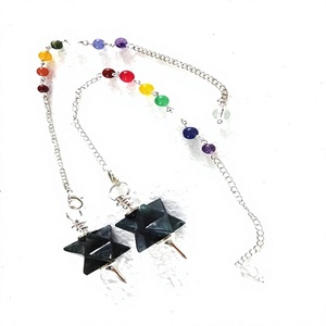 Pendentif en cristal sculpté en forme d'étoile avec pierre précieuse Lapis Lazuli, Merkaba, pour Reiki, Chakra, chaîne perlée, guérison et décoration intérieure - Vente en gros - Product Image 1