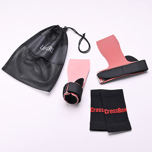 Protège-paume anti-déchirure pour la gymnastique, le CrossFit et les tractions, avec texture écorce, et ensemble de poignets de maintien en maille - Product Image 1