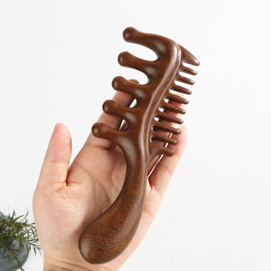 <span class=keywords><strong>Pettine</strong></span> massaggiante a doppia faccia in legno di sandalo dorato per alleviare lo stress, con punti di agopuntura Gua Sha per il meridiano, bestseller 2026 - Product Image 5