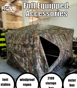 Tente <span class=keywords><strong>de</strong></span> chasse quatre saisons résistante à l'eau avec visibilité 270/360°, Oxford 2x2 mètres, camouflage haute dissimulation, une chambre, 5-6 personnes - Product Image 3