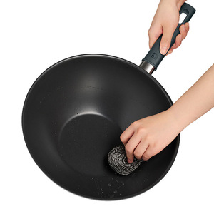 Silver Ti Non-Stick Wok 30cm Chinese <b>Style</b> Uncoated Durable Health Cooking - Product Image 5