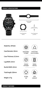 Reloj NAVIFORCE 9232 <span class=keywords><strong>BBB</strong></span> al por Mayor para Hombre, Deportivo, Analógico Digital, Resistente al Agua 3ATM, Reloj de Pulsera de Cuarzo Japonés 2024 - Product Image 4