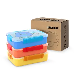 Best-seller Boîte à lunch en acier inoxydable Passe au lave-vaisselle et au micro-ondes Conteneur alimentaire sans BPA Boîte à bento Couvercle en plastique pour enfants