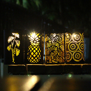 Luces Solares para Jardín, de Hierro Forjado con Patrones LED, Decoración Exterior para Jardín, Resistentes al Agua, Decoración de Patio y Paisaje - Product Image 3