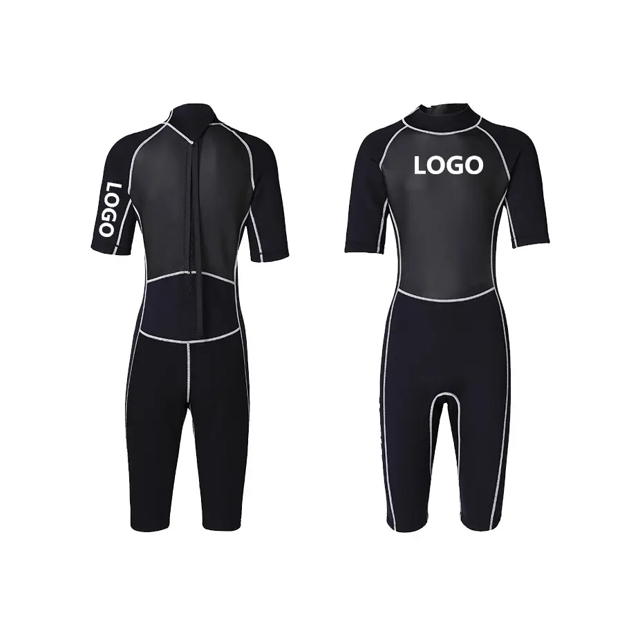 Custom Adult Wetsuit 2Mm Cr Neopreen Korte Mouw Playsuits Voor Watersport Surfen Zwemmen Jumpsuits Universeel Duikpak