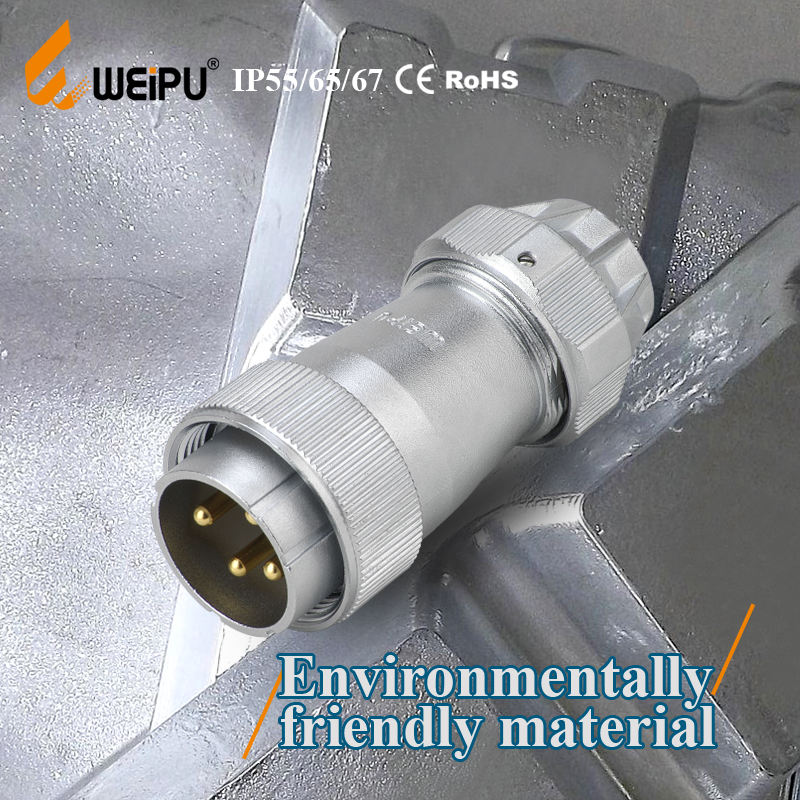 Weipu IP67 Circular Industrial Connector 500V Zinc Alloy Plug Socket ...